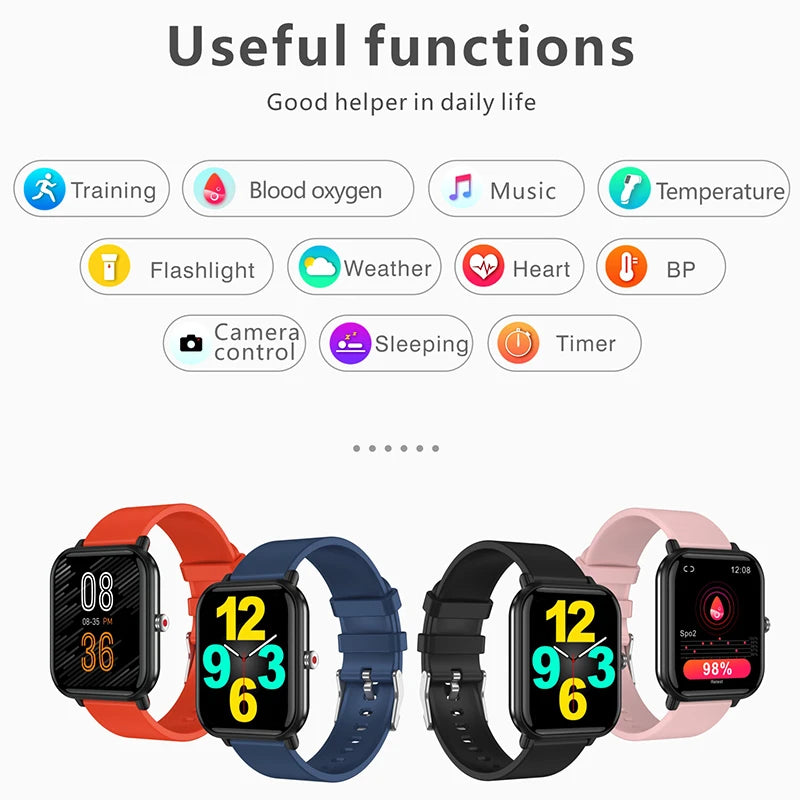 2024 New Smart Watch Men Blood Oxygen Monitoring Sports Fitness Watch Man Woman Body Temperature Monitor Smart Watch For Xiaomi