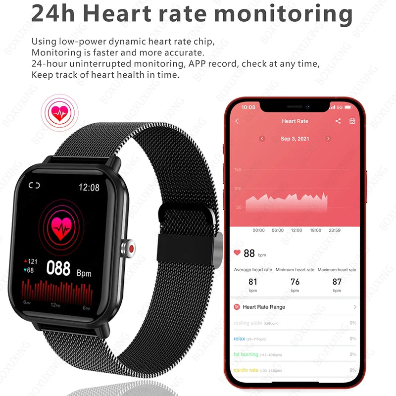 2024 New Smart Watch Men Blood Oxygen Monitoring Sports Fitness Watch Man Woman Body Temperature Monitor Smart Watch For Xiaomi